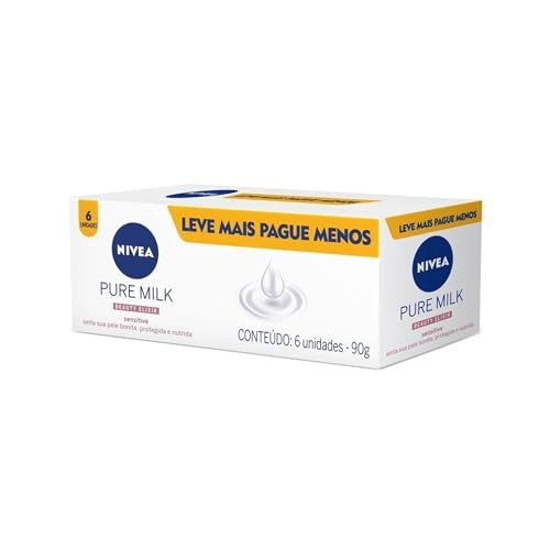 Nivea Sabonete em Barra Pure Milk Sensitive Promo 6 un. 90g