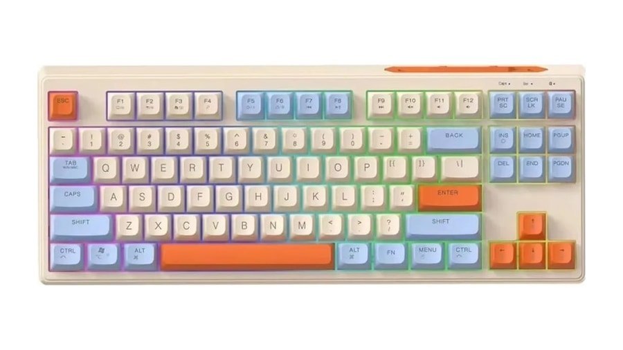 teclado mecânico freewolf m87 sem fio