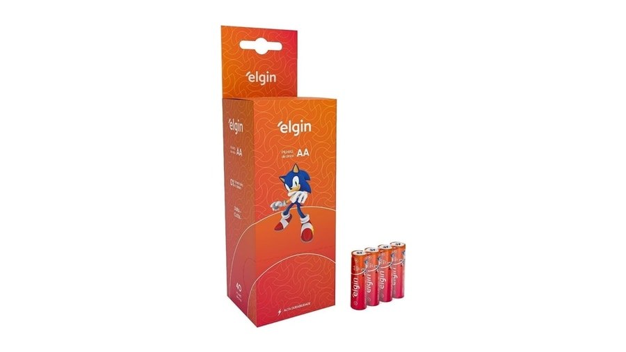 pilhas elgin palito tubo aa 40 unidades