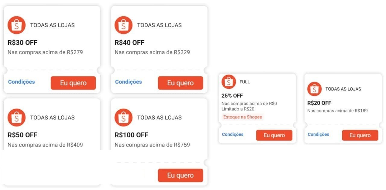 Cupons Esquenta 8.8 ainda Ativos - Shopee