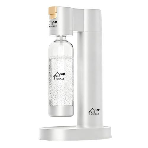 Máquina de Água com Gás Manual, Gaseificador de Bebidas com Garrafa PET de 1L, Sem Eletricidade e com Alívio Automático de Pressão Cilindro