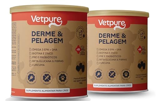 suplemento para cães vetpure derme e pelagem 60 tabletes