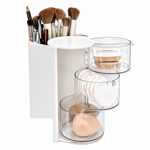 organizador multifuncional 3 andares maquiagem branco