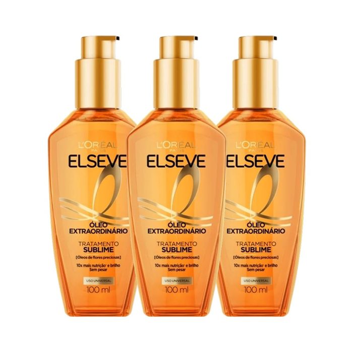 Kit 3 Óleo Capilar Elseve L'Oréal Paris Óleo Extraordinário 100ml 3 unidades