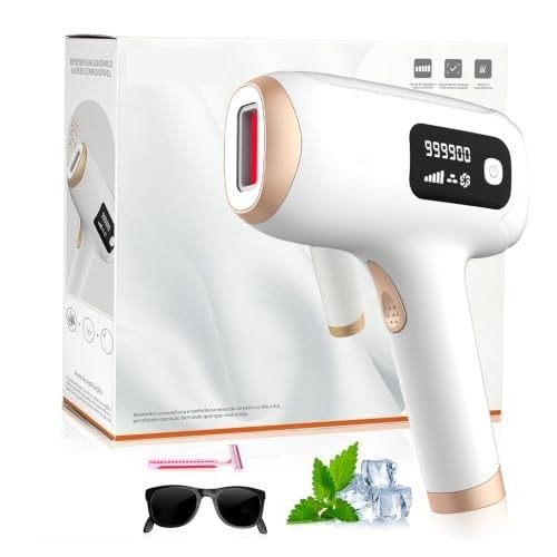 Depilador IPL IceCooling, sem dor, 3sem, corpo todo, bivolt 110-220V