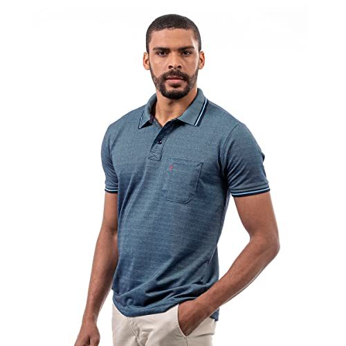 camisa polo masculina piquet algodão bolso