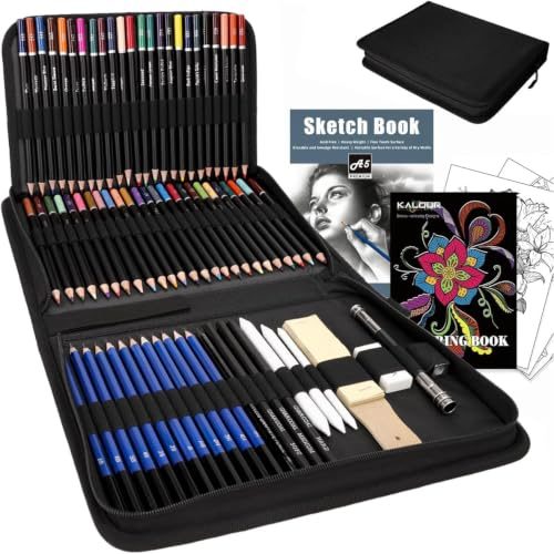 kit de desenho profissional 96 peças 72 lápis de cor oleosos 12 lápis grafite