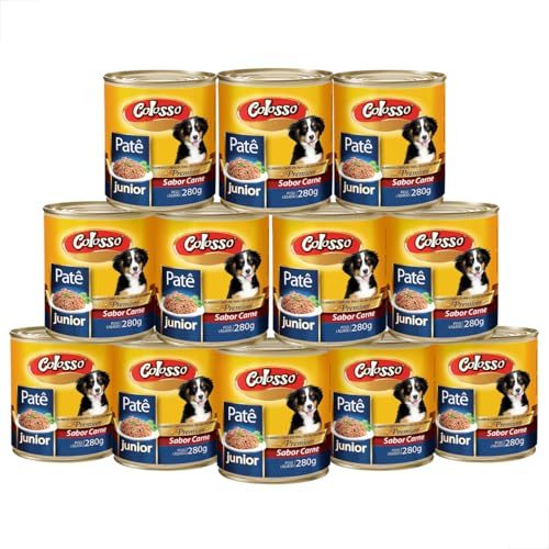 pet shop colosso patê premium cães junior sabor carne 280g
