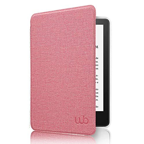 Capa Kindle Paperwhite 11a geração 2021 - WB Ultra leve Silicone Flexível e Sensor Magnético - Tecido Rosa Não Compatível com Kindle 11ª Ger