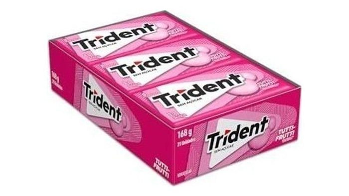 Chiclete Trident Tutti-frutti Sem Açúcar Caixa com 21 unid. de 8g
