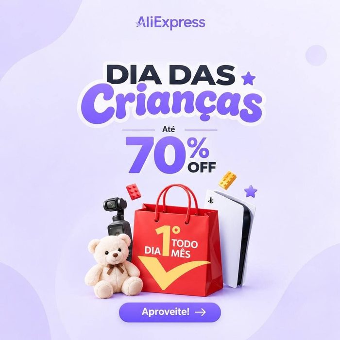 Evento AliExpress Choice Day / Dia das Crianças, Começa à meia-noite