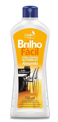 Casa Km Cera Líquida Para Pisos Brilho Fácil Amarela 750Ml