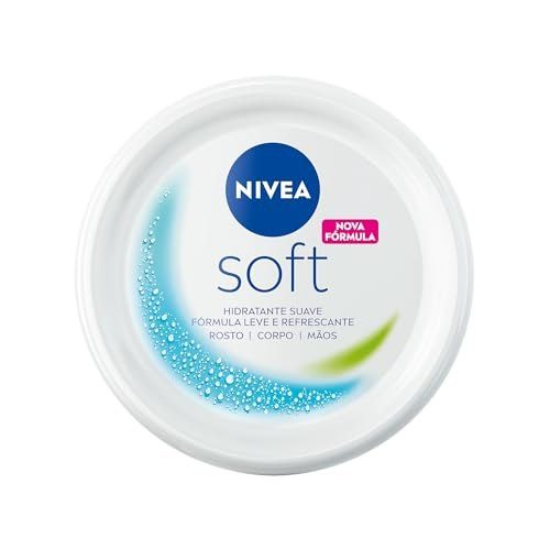 NIVEA Creme Hidratante Soft 97g, Hidratação Suave 48h, Fórmula Leve e Refrescante, Rápida Absorção, Corporal e Facial