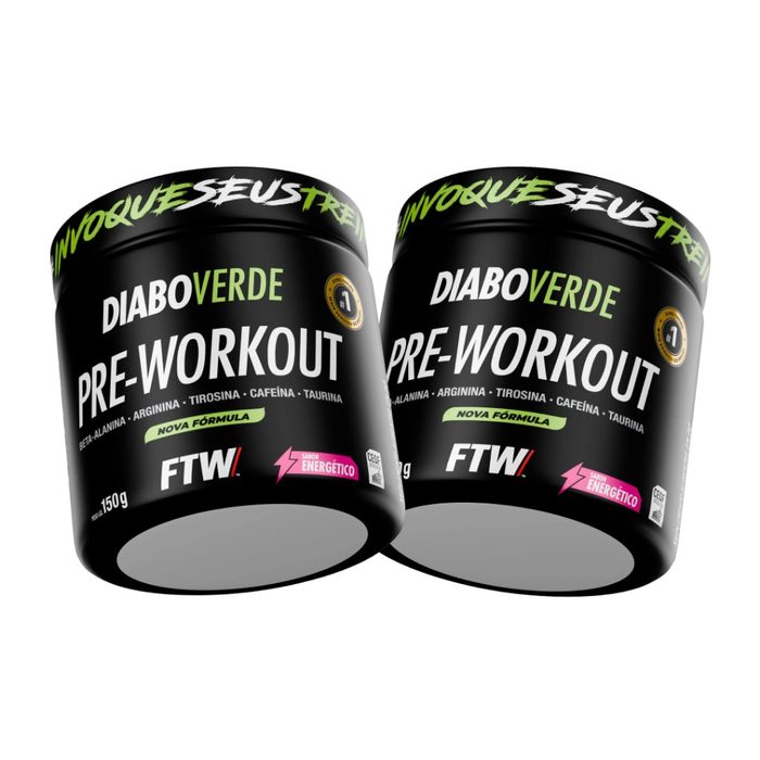 Kit 2x Pré Treino Diabo Verde Pre-Workout 150g FTW
