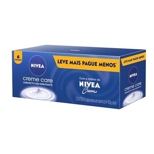 NIVEA Sabonete em Barra Creme Care Promo 6 un. 90g Limpa e deixa a pele macia mesmo após o banho, com glicerina, fragrância NIVEA Creme e o 