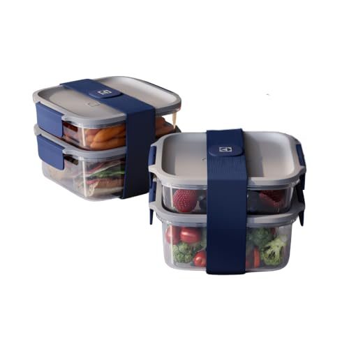 Electrolux Kit 2 Potes Marmita de Plástico Cinza e Azul, 3,1L, 4 Potes