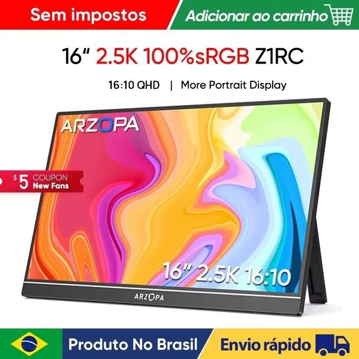 Monitor Portátil Arzopa Z1rC Quad Hd