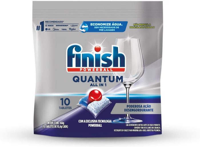 Finish Quantum All in 1 Detergente para Lava Louças em Tabletes 10 unidades