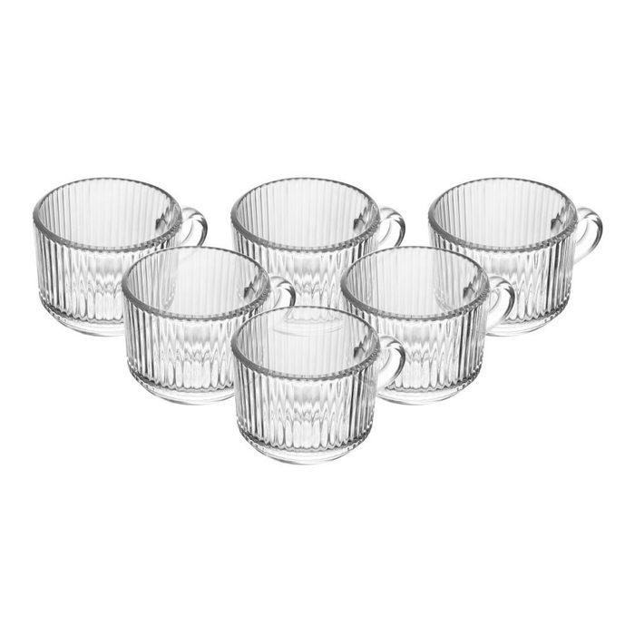 Kit 6 Xícaras Café Lines Vidro 90ml Wolff