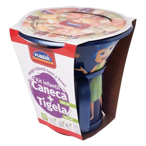 Kit Caneca e Tigela Divertidamente Sortido 1 Peça Plasútil