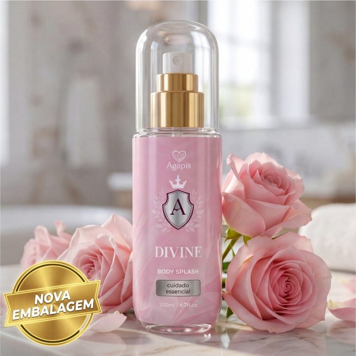 Body Splash Divine Agapis Beauty 200ml Fragrância Sedutora Delicada Alta Fixação