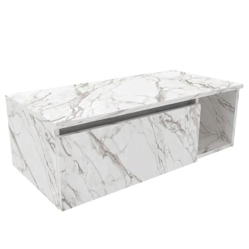 gabinete para banheiro bn3601 mdp mármore branco sem cuba