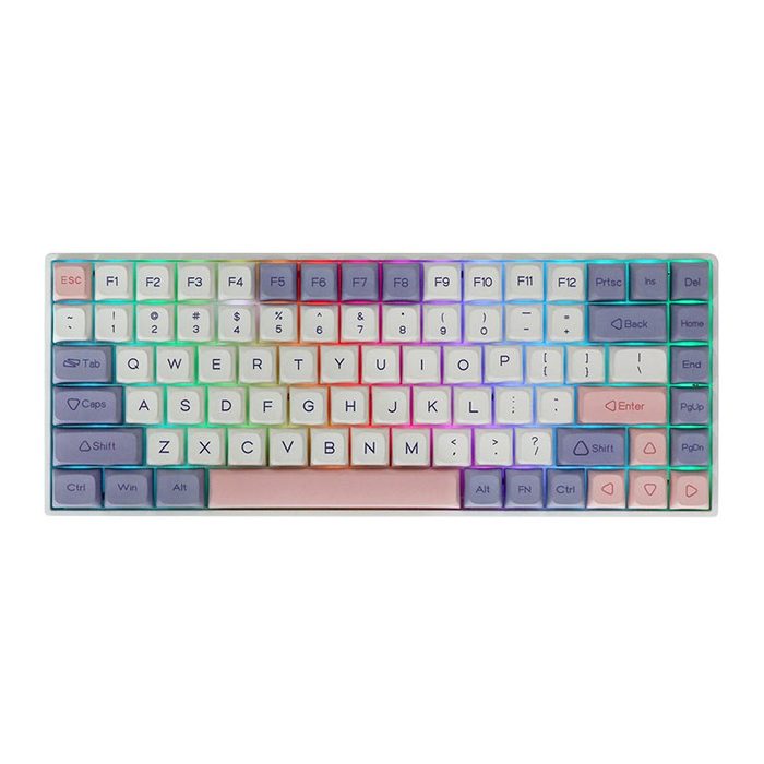 teclado mecânico epomaker ep84 plus argb switch mulan lilac