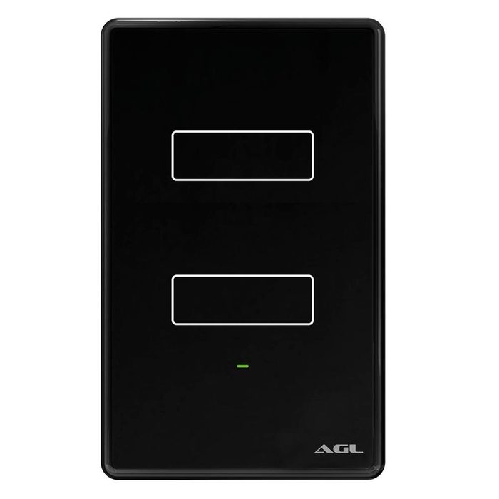 interruptor smart agl wifi touch screen 2 teclas preto 1106113