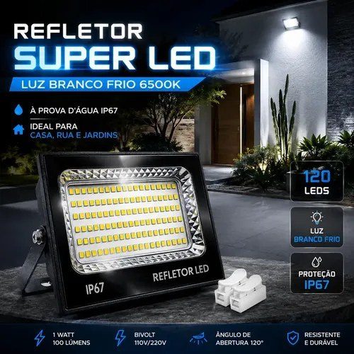 refletor led 400w ip67 bivolt 6500k