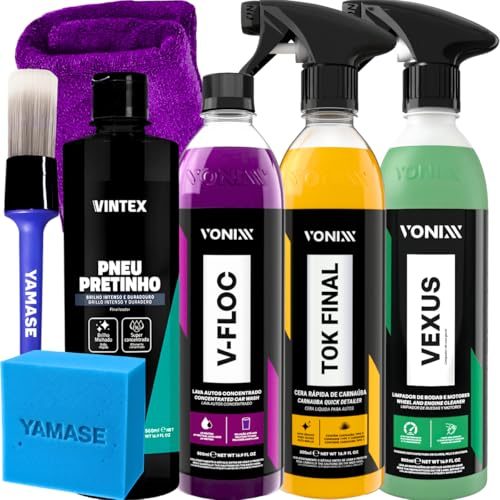 kit automotivo vonixx shampoo v-floc cera tok final vexus