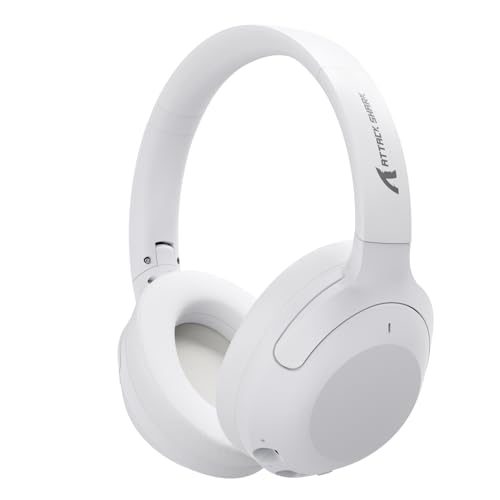 ATTACK SHARK Fones de ouvido G300 sem fio Over-Ear com cancelamento de ruído ativo, Bluetooth 5.3, tempo de reprodução 40H, som estéreo HD d