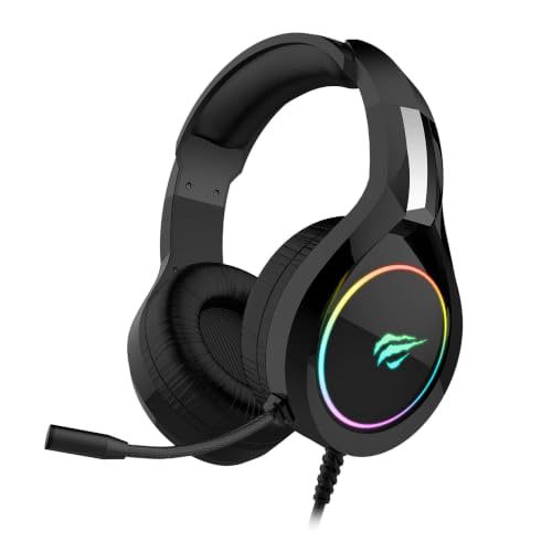 Havit Headphone Fone de Ouvido H2232d, Gamer, Iluminação RGB, com Microfone, Falante de 50mm, Conector 3.5mm, HAVIT, HV-H2232d, Cabo USB par