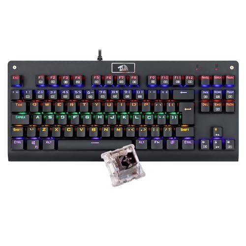 teclado redragon dark avenger k568r switch marrom