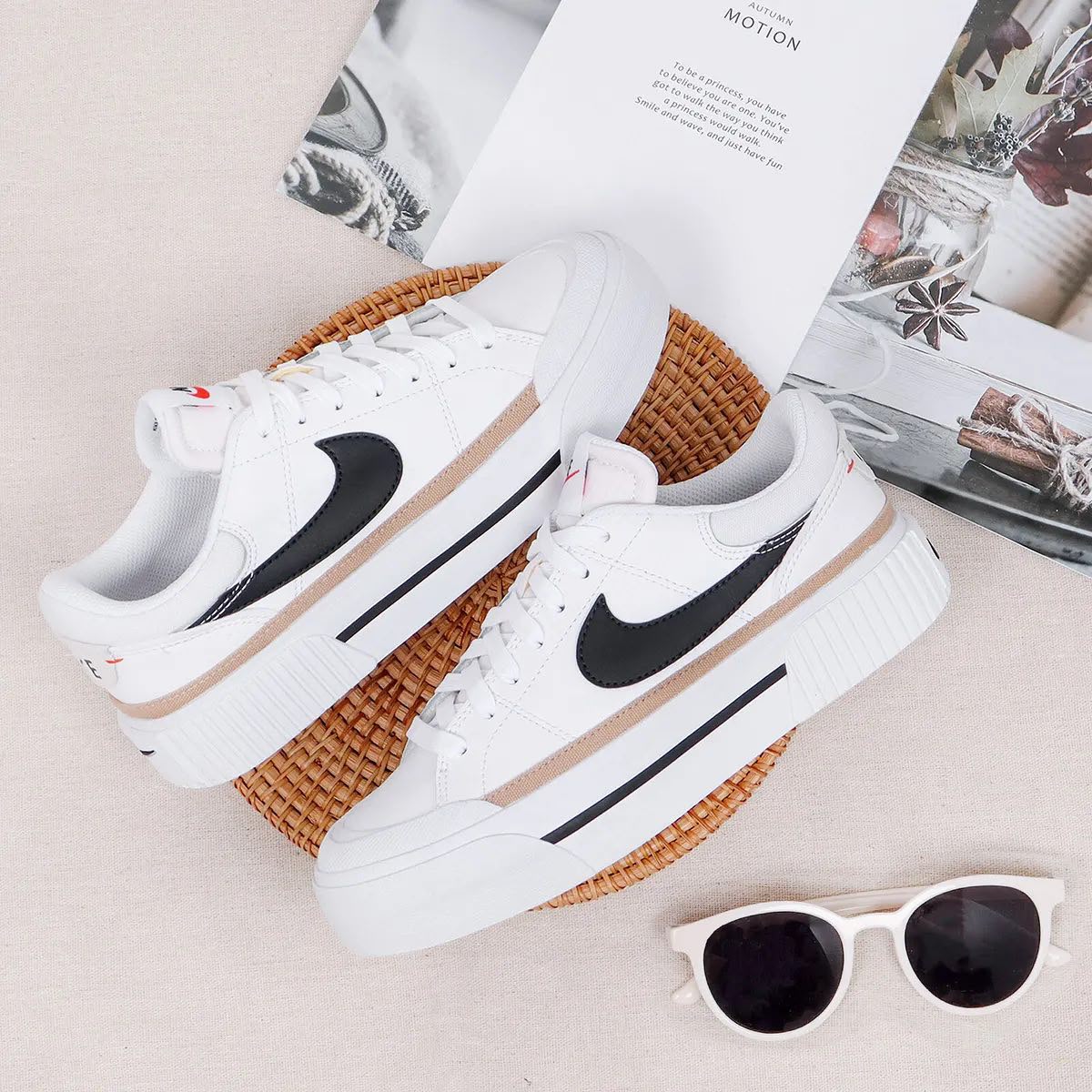 tênis nike court legacy lift white black