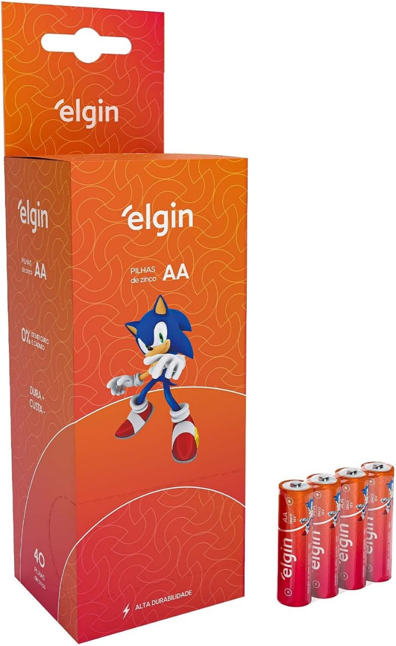 pilhas elgin aa 40 unidades