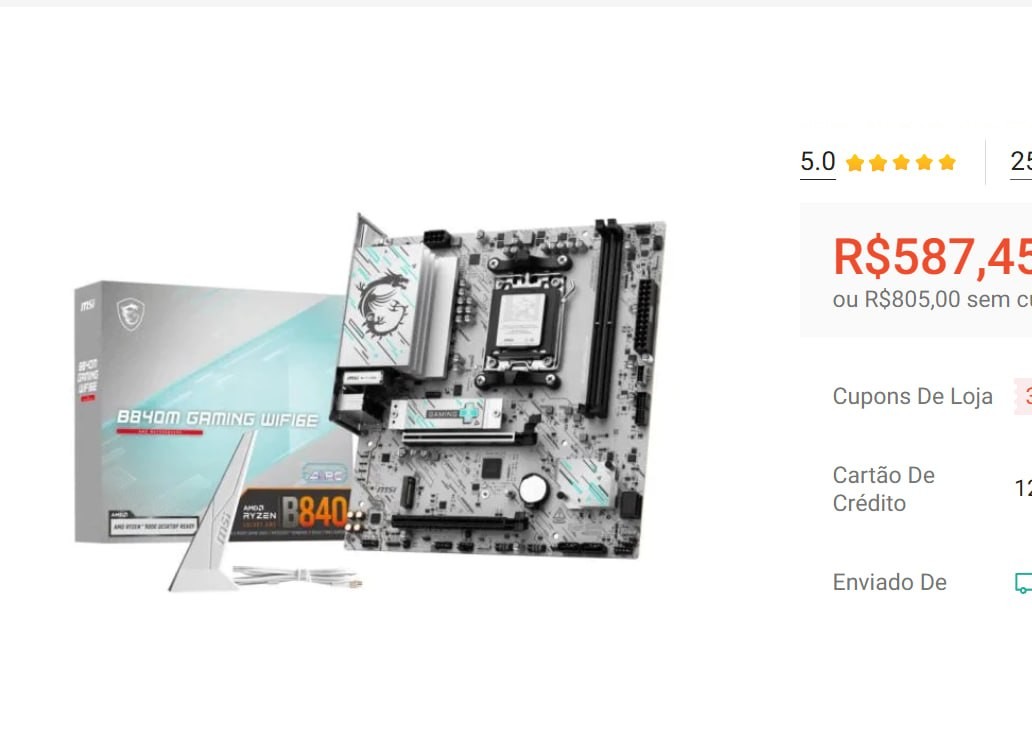 placa mãe msi b840m gaming wifi6e am5