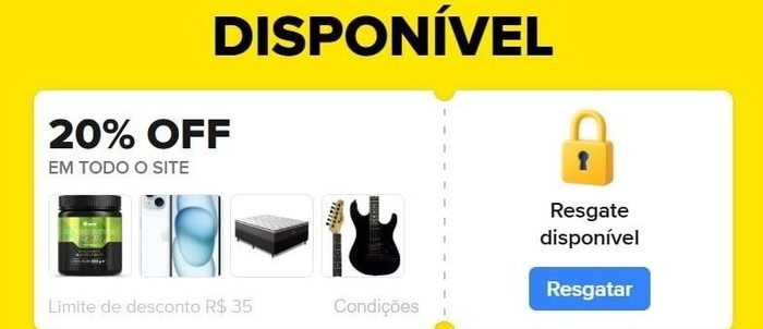 APP - Cupom 20% OFF ''Todo Site'' Mercado Livre