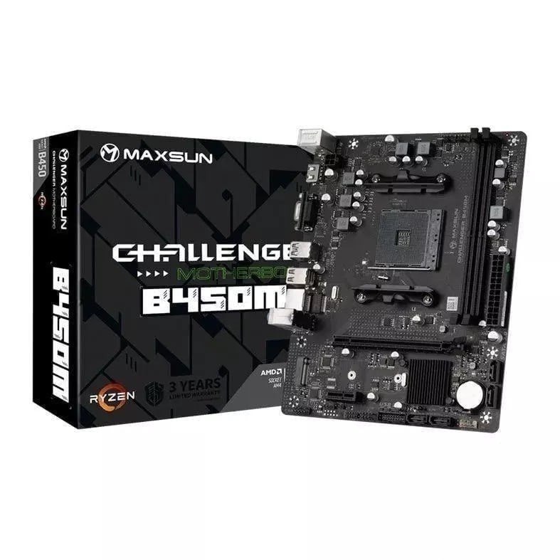 placa mãe maxsun challenger b450m am4 ddr4 b450