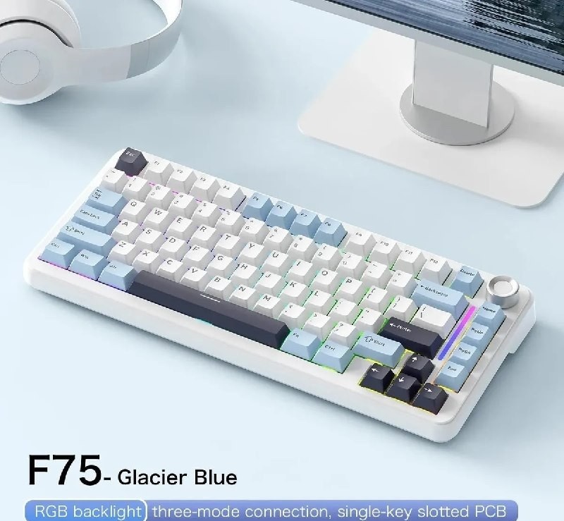 teclado f75 sem fio 75% rgb