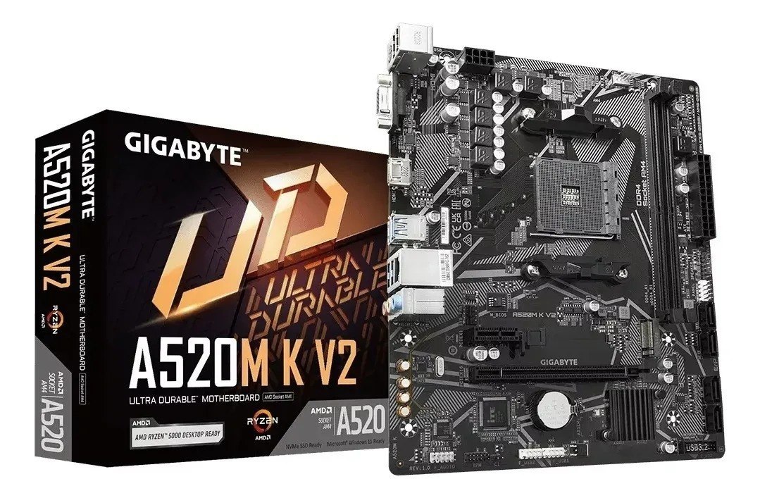 placa mãe gigabyte a520m k v2 amd am4 ddr4 matx