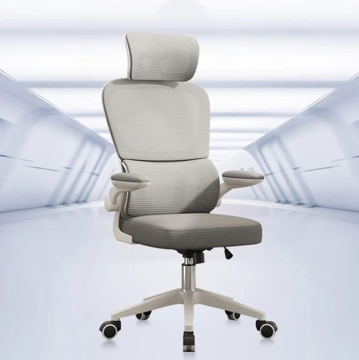 💸⚫️ Cadeira Escritório Ergonômica Python Fly B07 Cinza Com Suporte Lombar