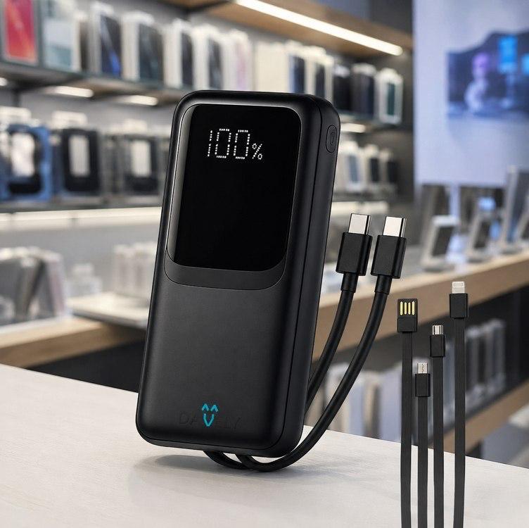 carregador portátil power bank universal 20000mah 22.5w display digital